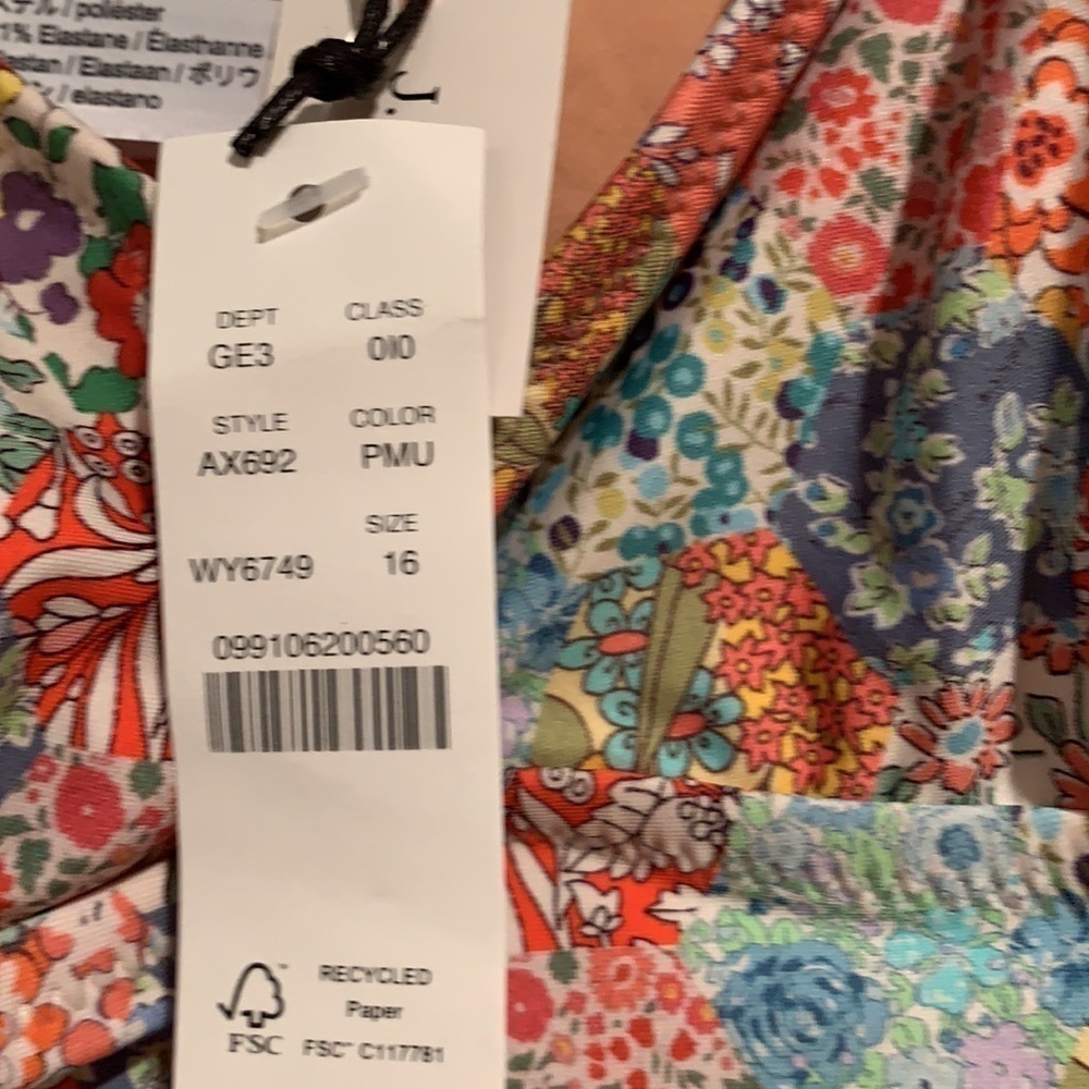 NWT J Crew Liberty Fabric One Piece Belted Floral Swimsuit 16 - Picture 9 of 9